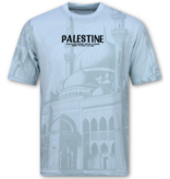 True Rise Palestine Heren T shirt  - Heren Tshirt met Opdruk - 185-  Blauw