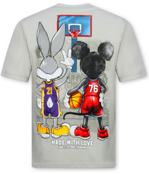 True Rise T-shirts Heren Grappig  - T shirt Heren met Print - Oversized T shirt Heren -303- Grijs