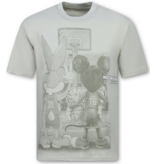 True Rise T-shirts Heren Grappig  - T shirt Heren met Print - Oversized T shirt Heren -303- Grijs