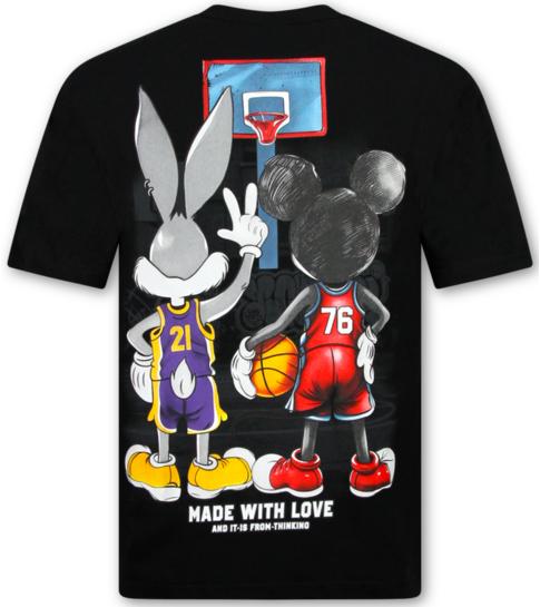 True Rise T-shirts Heren Grappig  - Heren T shirt met Print - Oversized T shirt Heren -303- Zwart