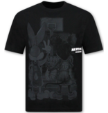 True Rise T-shirts Heren Grappig  - Heren T shirt met Print - Oversized T shirt Heren -303- Zwart