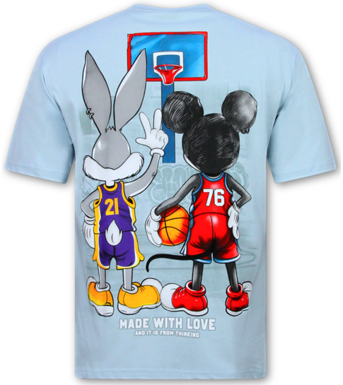 True Rise Funny Shirt - Oversized T shirt Heren - T-shirts Heren Grappig  - Heren T shirt met Print -303- Blauw