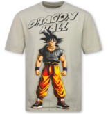 True Rise Dragon Ball Z Shirt - Tshirts Heren Grappig - Oversized T shirt Heren -312- Grijs