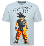 True Rise Dragon Ball Z Shirt Heren - Oversized T shirt Heren  - T shirts Heren Grappig -312- Blauw