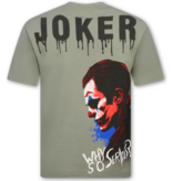 True Rise Joker Tshirt met Opdruk - T shirt Heren met Print  - Oversized T shirt Heren  - Funny shirt  -1791- Groen