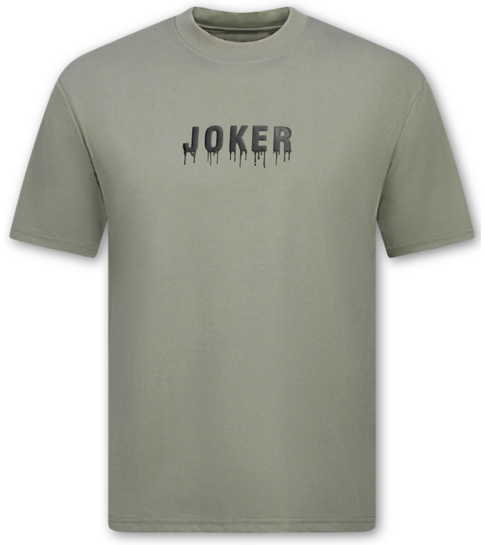 True Rise Joker Tshirt met Opdruk - T shirt Heren met Print  - Oversized T shirt Heren  - Funny shirt  -1791- Groen