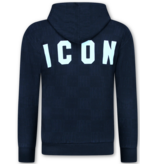 True Rise Trainingspak Heren ICON - Tracksuit Heren - Joggingpak Heren Volwassenen -5837- Donker Blauw