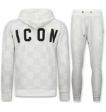 True Rise Trainingspak Heren ICON - Tracksuit Heren Twinset - Joggingpak Heren Volwassenen -5837- Wit
