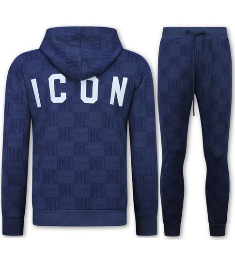 True Rise Trainingspak Heren ICON - Tracksuit Heren Twinset - Joggingpak Heren Volwassenen -5837- Blauw