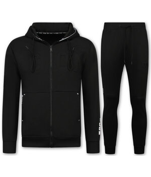 True Rise Heren Trainingspakken - ICON Joggingpak Heren Volwassenen - Heren Huispak - Tracksuit Heren - 6153 - Zwart