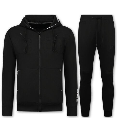 True Rise Heren Trainingspakken - ICON Joggingpak Heren Volwassenen - Heren Huispak - Tracksuit Heren - 6153 - Zwart