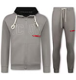 True Rise Trainingspak Heren ICON - Joggingpak Heren Volwassenen -Heren Huispak - Tracksuit - 6157 - Grijs