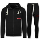 True Rise Trainingspak Heren ICON - Joggingpak Heren Volwassenen - Huispak Heren - Tracksuit - 6157 - Zwart