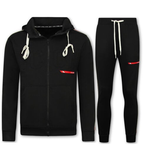 True Rise Trainingspak Heren ICON - Joggingpak Heren Volwassenen - Huispak Heren - Tracksuit - 6157 - Zwart
