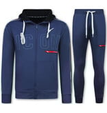 True Rise Trainingspakken Heren ICON - Joggingpak Heren - Huispak Heren Volwassenen - Tracksuit - 6157 - Blauw