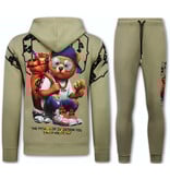 True Rise Tweedelige Set ICON- Trainingspak Heren - Joggingpak Heren - Huispak Heren - 088 - Bruin