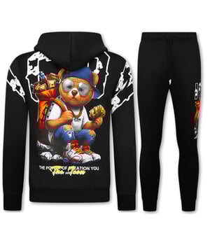 True Rise ICON Tweedelige Set - Heren Trainingspakken Volwassenen - Joggingpak Heren - Huispak Heren - 088 - Zwart