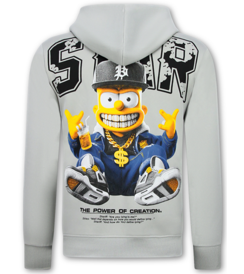 True Rise Simpsons Tweedelige Set - Heren Trainingspakken Volwassenen - Joggingpak Heren - Huispak Heren - 089 - Grijs