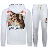 True Rise 2Pac Kleding  - Joggingpak Heren - Tupac Trainingspakken Heren - 3389 - Wit