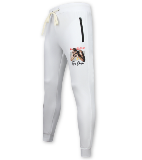 True Rise 2Pac Kleding  - Joggingpak Heren - Tupac Trainingspakken Heren - 3389 - Wit
