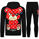 Trainingspak Heren Teddy Bear- Joggingpak Heren Volwassenen - Huispak Heren  - 6052- Zwart/Rood