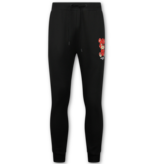 True Rise Trainingspak Heren Teddy Bear- Joggingpak Heren Volwassenen - Huispak Heren  - 6052- Zwart/Rood