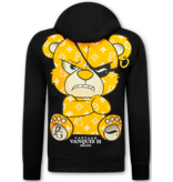 True Rise Trainingspak Heren - Teddy Bear Joggingpak Heren Volwassenen -  Huispak Heren - 6052- Zwart/Geel