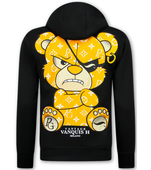 True Rise Trainingspak Heren - Teddy Bear Joggingpak Heren Volwassenen -  Huispak Heren - 6052- Zwart/Geel