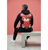 True Rise Trainingspak Heren Teddy Bear- Joggingpak Heren Volwassenen - Huispak Heren  - 6052- Zwart/Rood