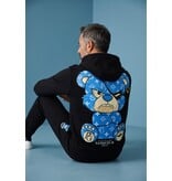 True Rise Trainingspak Heren - Joggingpak Heren Volwassenen - Teddy Bear Huispak Heren  - 6052- Zwart/Blauw