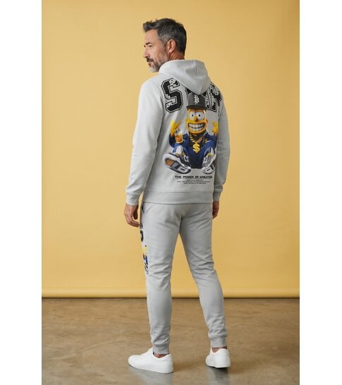 True Rise Simpsons Tweedelige Set - Heren Trainingspakken Volwassenen - Joggingpak Heren - Huispak Heren - 089 - Grijs