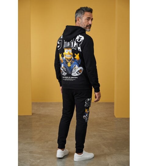 True Rise  Tweedelige Set - Heren Simpsons Trainingspakken Volwassenen - Joggingpak Heren - Huispak Heren - 089 - Zwart