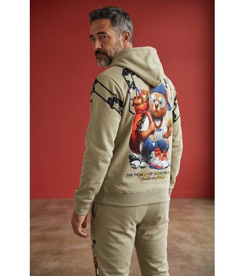 True Rise Tweedelige Set ICON- Trainingspak Heren - Joggingpak Heren - Huispak Heren - 088 - Bruin