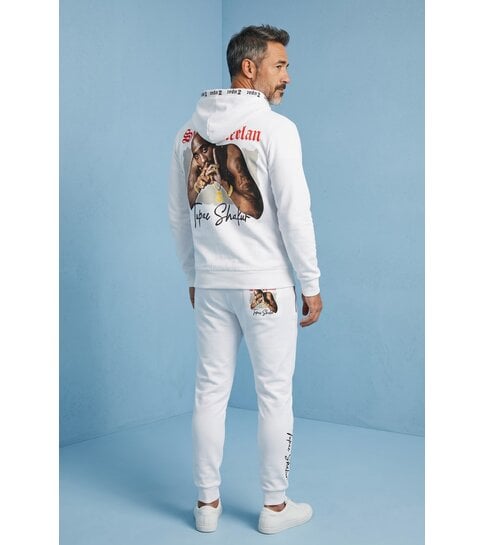 True Rise 2Pac Kleding  - Joggingpak Heren - Tupac Trainingspakken Heren - 3389 - Wit