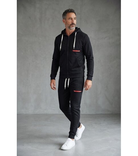 True Rise Trainingspak Heren ICON - Joggingpak Heren Volwassenen - Huispak Heren - Tracksuit - 6157 - Zwart