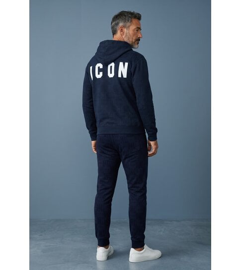 True Rise Trainingspak Heren ICON - Tracksuit Heren - Joggingpak Heren Volwassenen -5837- Donker Blauw