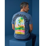 True Rise Heren Tshirt met Opdruk -  Oversized T shirt Heren  - Marrakech T shirt Heren met Print -1858- Blauw