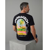 True Rise Oversized T shirt Heren  - Marrakech T shirt Heren met Print - Heren Tshirt met Opdruk -1858- Zwart