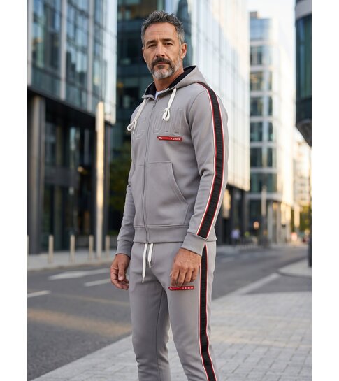 True Rise Trainingspak Heren ICON - Joggingpak Heren Volwassenen -Heren Huispak - Tracksuit - 6157 - Grijs