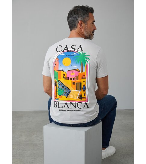 True Rise T shirt Heren - Casablanca T shirt Heren met Print - Heren Tshirt met Opdruk -1989- Grijs