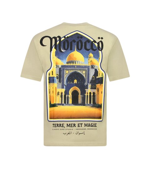 True Rise Heren Tshirt met Opdruk - Morocco Heren Shirts - T shirt Heren met Print - 186-  Bruin