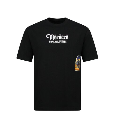 True Rise Morocco Heren Shirts - T shirt Heren met Print - Heren Tshirt met Opdruk - 186-  Zwart