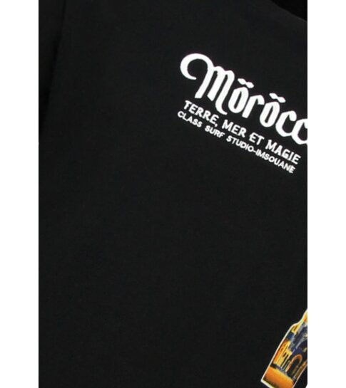 True Rise Morocco Heren Shirts - T shirt Heren met Print - Heren Tshirt met Opdruk - 186-  Zwart