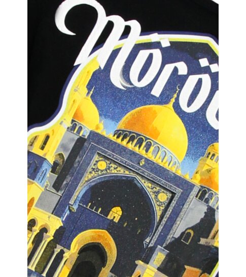 True Rise Morocco Heren Shirts - T shirt Heren met Print - Heren Tshirt met Opdruk - 186-  Zwart