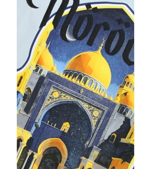 True Rise Marokko Heren Shirts  - T shirt Heren met Print - Heren Tshirt met Opdruk - 186-  Blauw