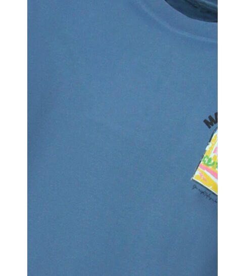 True Rise Heren Tshirt met Opdruk -  Oversized T shirt Heren  - Marrakech T shirt Heren met Print -1858- Blauw