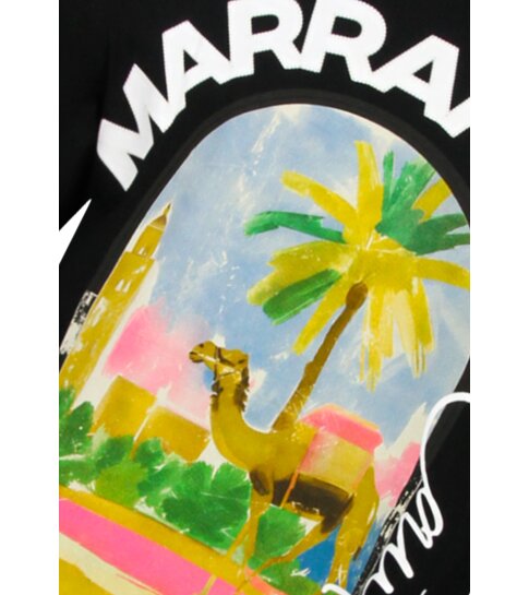 True Rise Oversized T shirt Heren  - Marrakech T shirt Heren met Print - Heren Tshirt met Opdruk -1858- Zwart