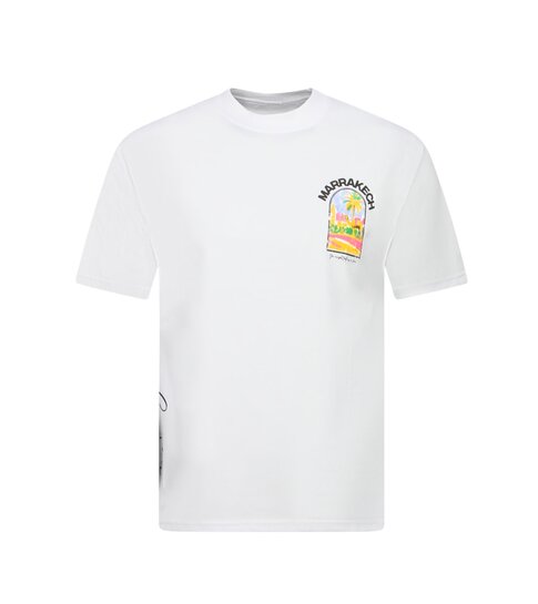 True Rise Marrakech T shirt Heren met Print - Heren Tshirt met Opdruk - Oversized T shirt Heren -1858- Wit