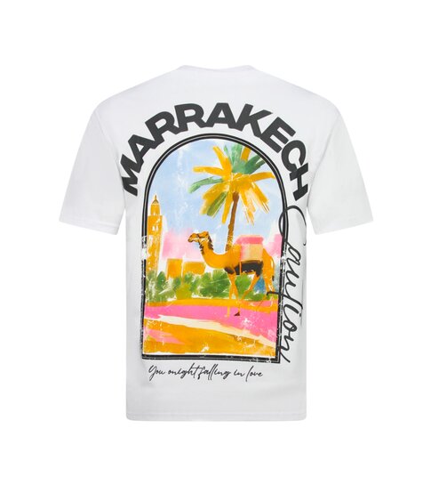 True Rise Marrakech T shirt Heren met Print - Heren Tshirt met Opdruk - Oversized T shirt Heren -1858- Wit