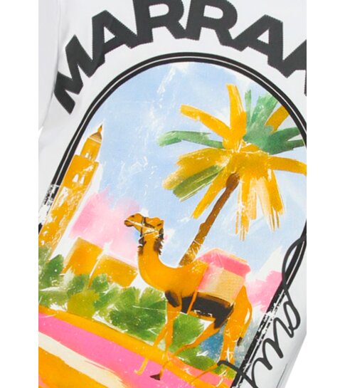 True Rise Marrakech T shirt Heren met Print - Heren Tshirt met Opdruk - Oversized T shirt Heren -1858- Wit